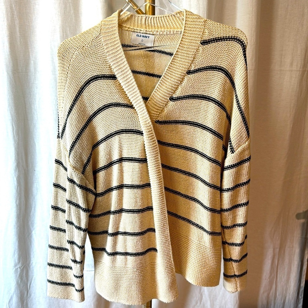 Old Navy Oversized Loose Cardigan XL cream & black